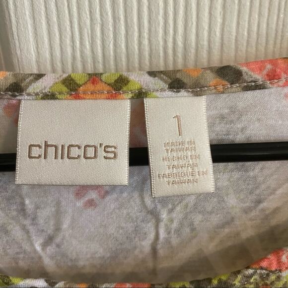 Chico’s Multicolor Chevron Print Top Women's Size Medium / 8 (Chico's 1) - Picture 6 of 9